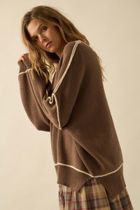 Best Life Exposed-Seam Ribbed Knit Sweater - ShopPromesa
