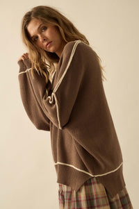 Best Life Exposed-Seam Ribbed Knit Sweater - ShopPromesa
