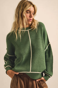 Best Life Exposed-Seam Ribbed Knit Sweater - ShopPromesa