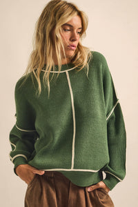 Best Life Exposed-Seam Ribbed Knit Sweater - ShopPromesa