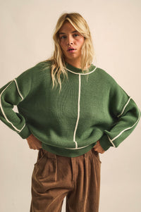 Best Life Exposed-Seam Ribbed Knit Sweater - ShopPromesa