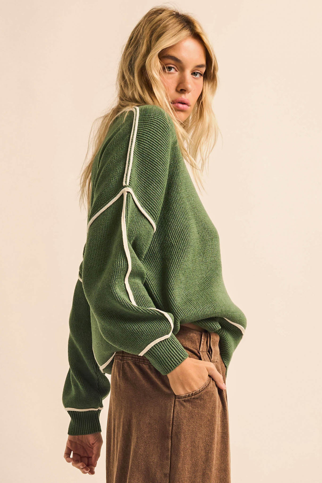 Best Life Exposed-Seam Ribbed Knit Sweater - ShopPromesa