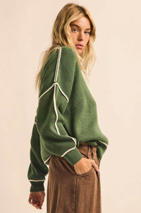 Best Life Exposed-Seam Ribbed Knit Sweater - ShopPromesa