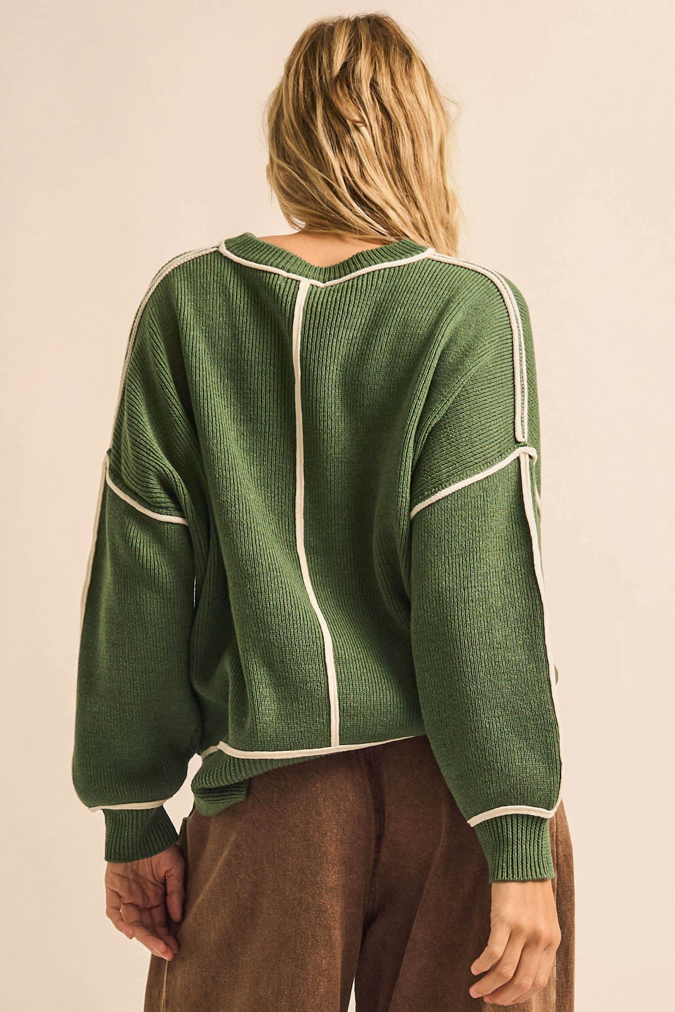 Best Life Exposed-Seam Ribbed Knit Sweater - ShopPromesa
