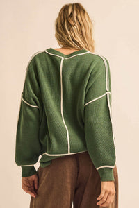 Best Life Exposed-Seam Ribbed Knit Sweater - ShopPromesa