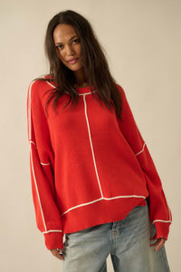 Best Life Exposed-Seam Ribbed Knit Sweater - ShopPromesa
