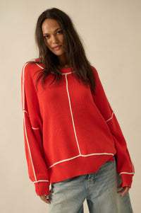 Best Life Exposed-Seam Ribbed Knit Sweater - ShopPromesa