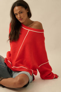 Best Life Exposed-Seam Ribbed Knit Sweater - ShopPromesa
