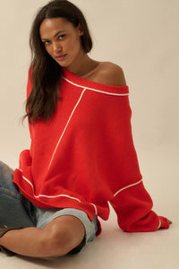 Best Life Exposed-Seam Ribbed Knit Sweater - ShopPromesa