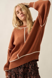 Best Life Exposed-Seam Ribbed Knit Sweater - ShopPromesa