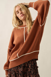 Best Life Exposed-Seam Ribbed Knit Sweater - ShopPromesa