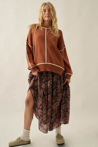 Best Life Exposed-Seam Ribbed Knit Sweater - ShopPromesa