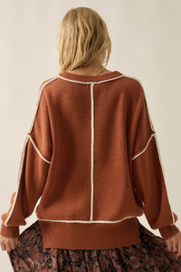 Best Life Exposed-Seam Ribbed Knit Sweater - ShopPromesa
