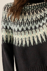 Heathered Hills Fair Isle Mock-Neck Sweater - ShopPromesa