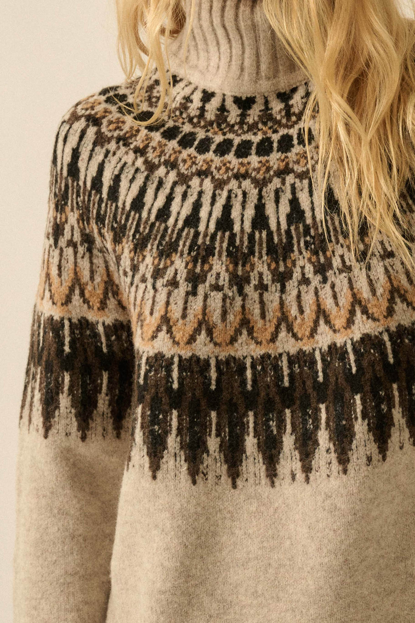 Heathered Hills Fair Isle Mock-Neck Sweater - ShopPromesa