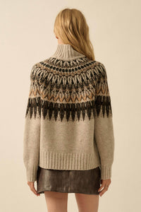 Heathered Hills Fair Isle Mock-Neck Sweater - ShopPromesa