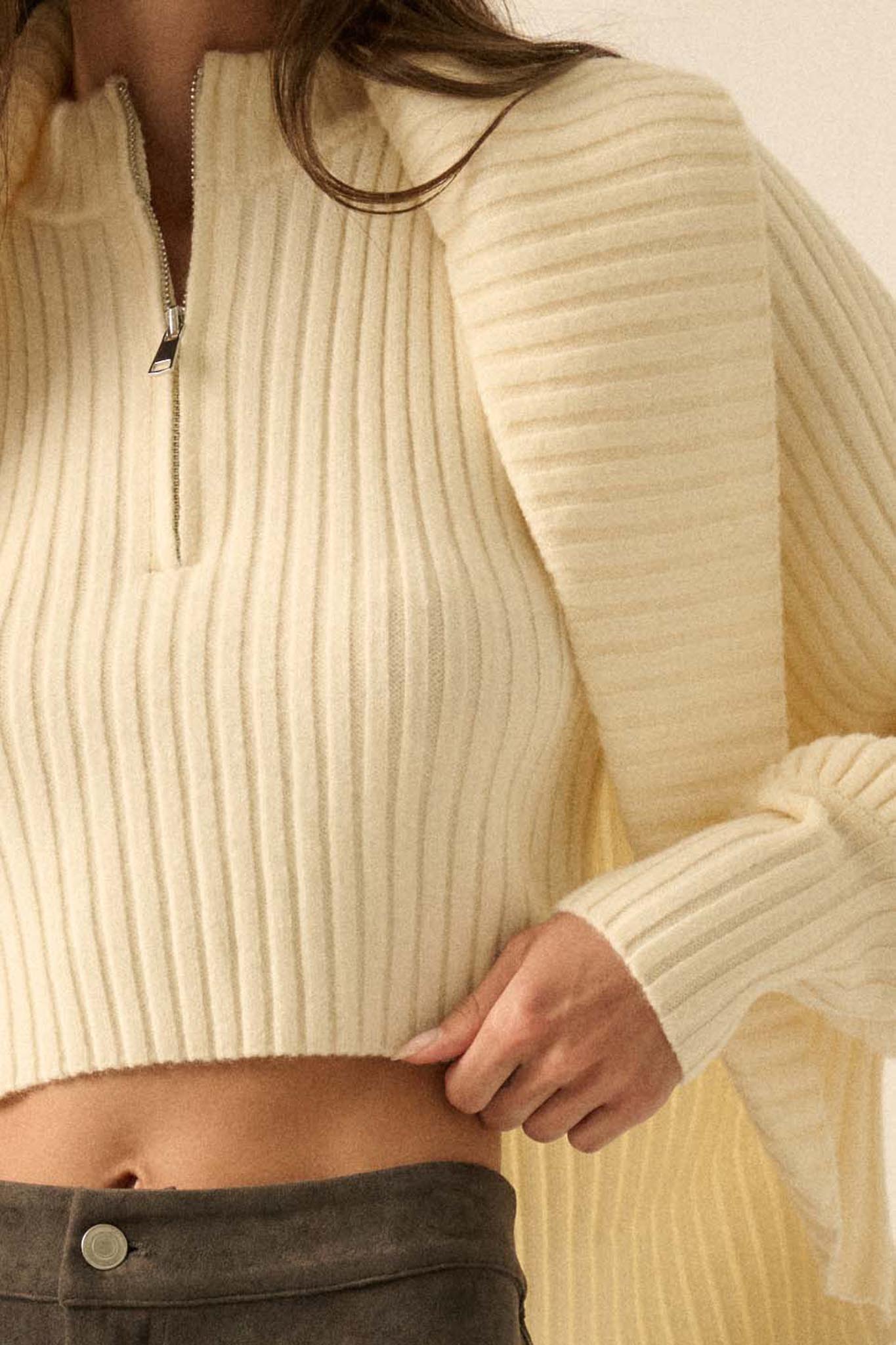 Way of Life Rib-Knit Shrug and Sleeveless Crop Top - ShopPromesa