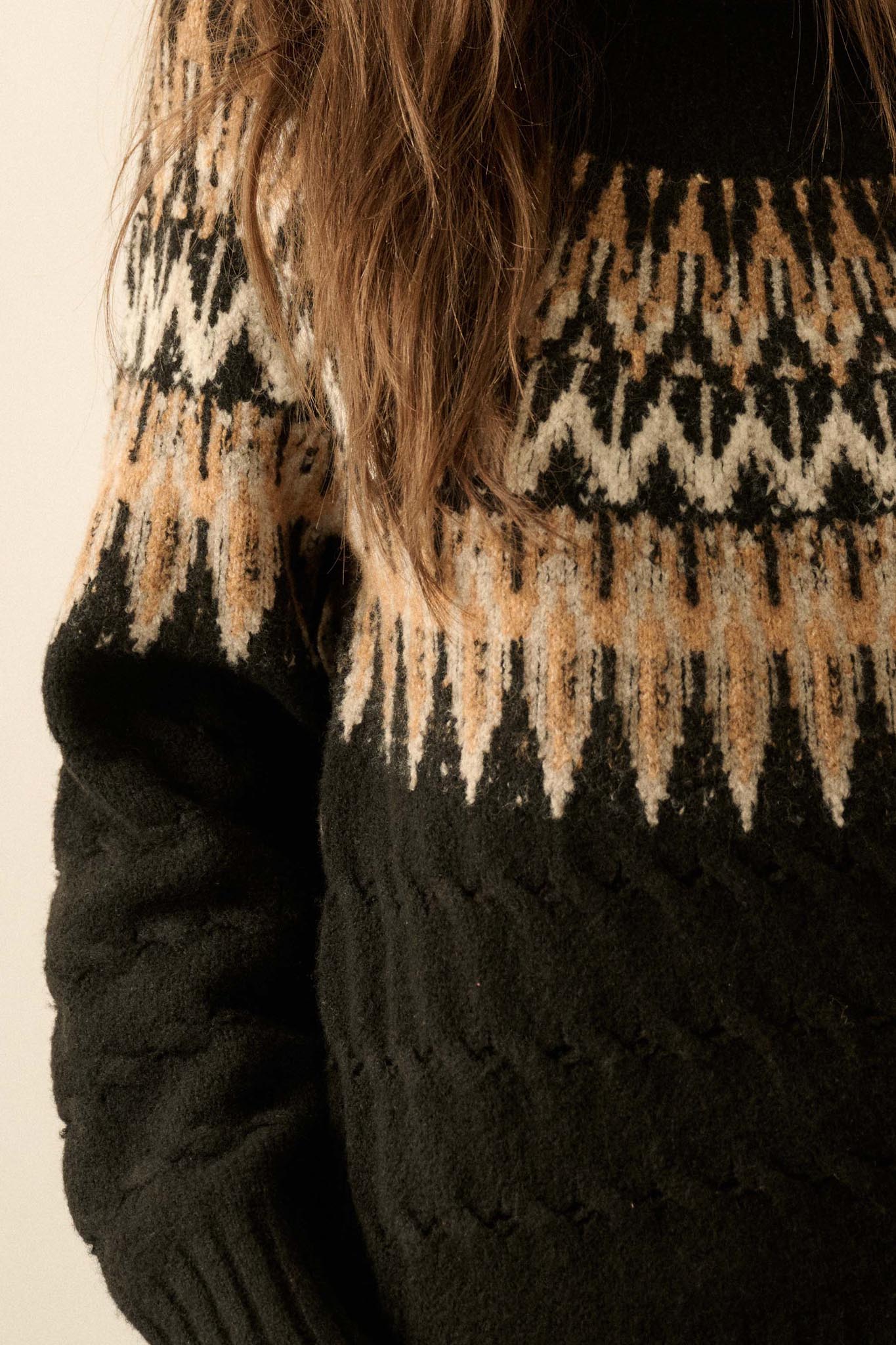 Misty Moors Fair Isle Cable Knit Sweater - ShopPromesa