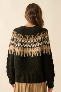 Misty Moors Fair Isle Cable Knit Sweater - ShopPromesa