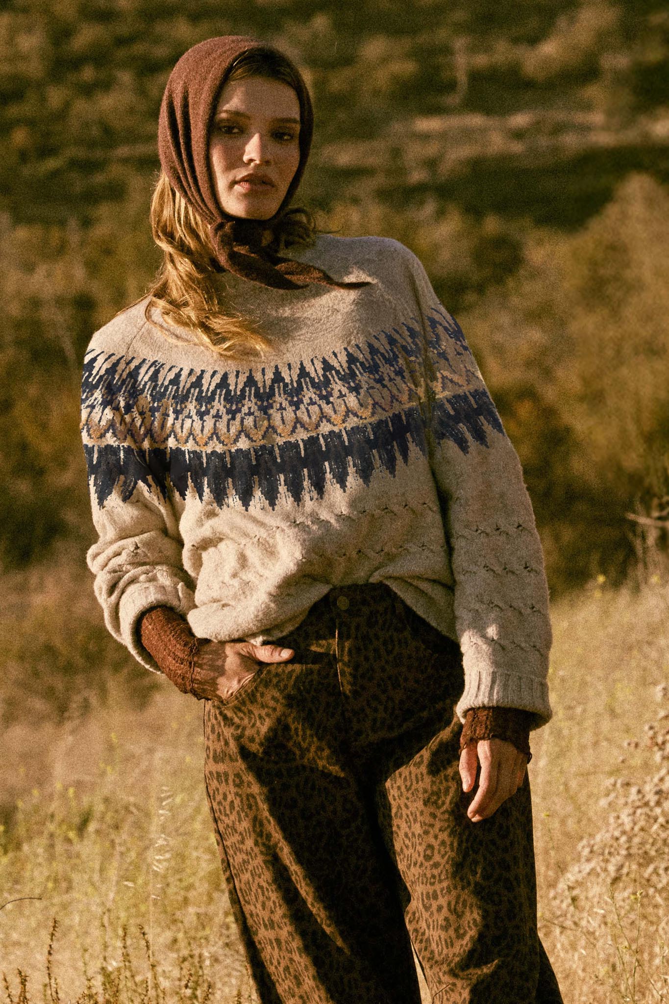 Misty Moors Fair Isle Cable Knit Sweater - ShopPromesa