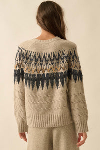 Misty Moors Fair Isle Cable Knit Sweater - ShopPromesa