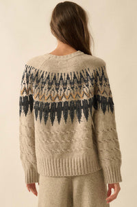 Misty Moors Fair Isle Cable Knit Sweater - ShopPromesa