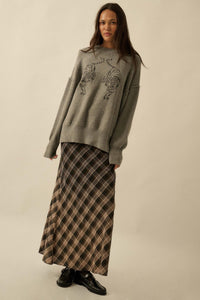Twin Tigers Embroidered Exposed-Seam Sweater - ShopPromesa