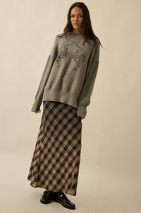 Twin Tigers Embroidered Exposed-Seam Sweater - ShopPromesa