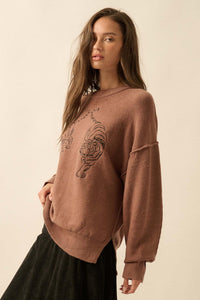 Twin Tigers Embroidered Exposed-Seam Sweater - ShopPromesa