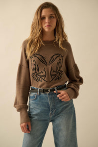 Untamed Heart Horse-Embroidered Sweater - ShopPromesa