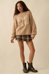 Untamed Heart Horse-Embroidered Sweater - ShopPromesa