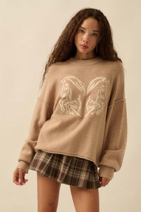 Untamed Heart Horse-Embroidered Sweater - ShopPromesa