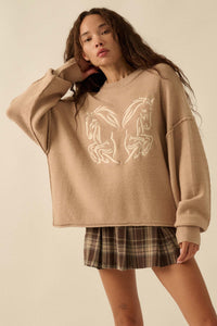 Untamed Heart Horse-Embroidered Sweater - ShopPromesa