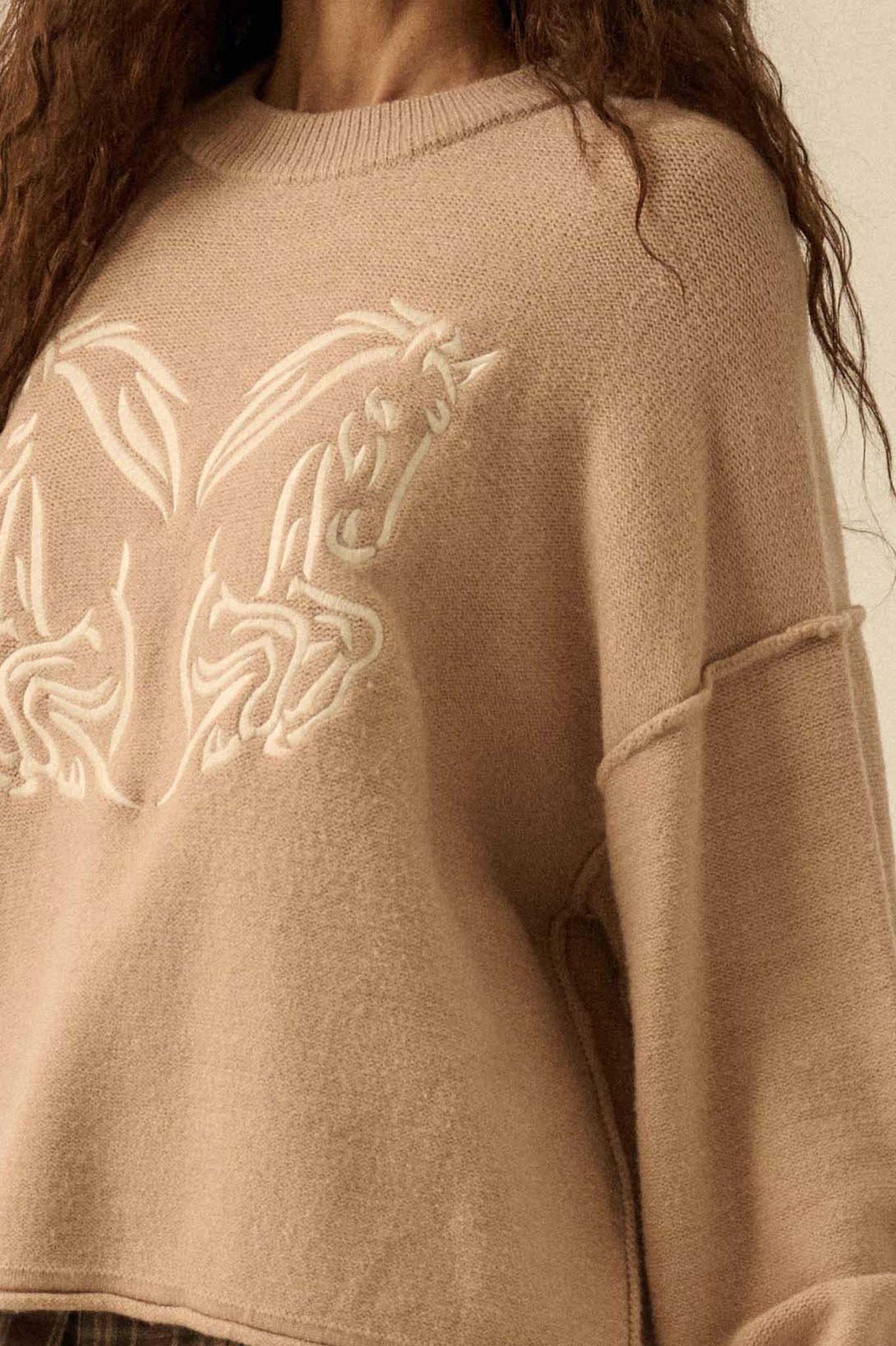 Untamed Heart Horse-Embroidered Sweater - ShopPromesa