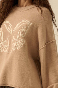 Untamed Heart Horse-Embroidered Sweater - ShopPromesa