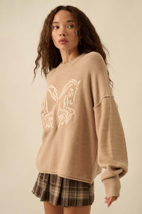 Untamed Heart Horse-Embroidered Sweater - ShopPromesa