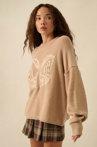 Untamed Heart Horse-Embroidered Sweater - ShopPromesa