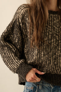 Live and Learn Marled Boucle Rib-Knit Sweater - ShopPromesa