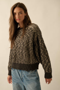 Live and Learn Marled Boucle Rib-Knit Sweater - ShopPromesa