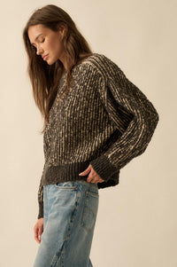 Live and Learn Marled Boucle Rib-Knit Sweater - ShopPromesa