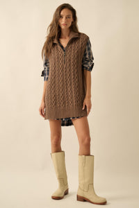 Twist of Fate Cable Knit Oversize Sweater Vest - ShopPromesa