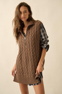Twist of Fate Cable Knit Oversize Sweater Vest - ShopPromesa