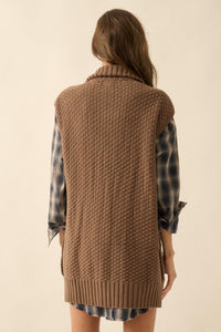 Twist of Fate Cable Knit Oversize Sweater Vest - ShopPromesa