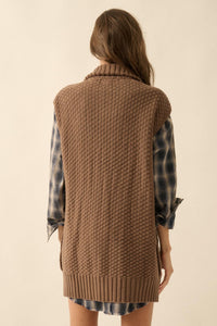 Twist of Fate Cable Knit Oversize Sweater Vest - ShopPromesa