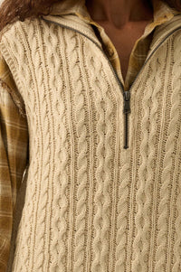 Twist of Fate Cable Knit Oversize Sweater Vest - ShopPromesa