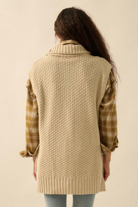 Twist of Fate Cable Knit Oversize Sweater Vest - ShopPromesa