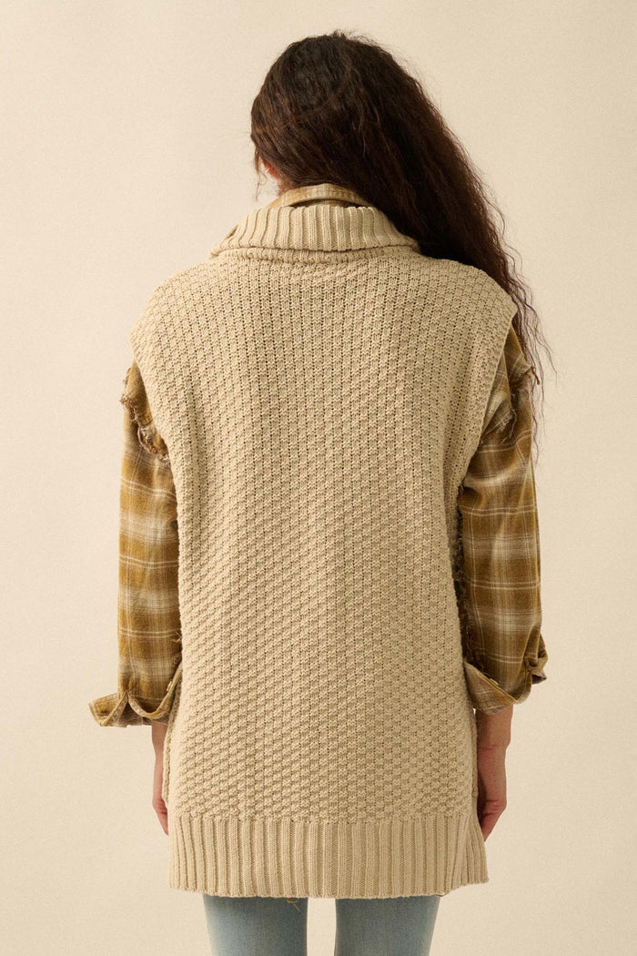 Twist of Fate Cable Knit Oversize Sweater Vest - ShopPromesa