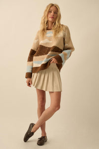 Wonderful World Jacquard-Knit Landscape Sweater - ShopPromesa