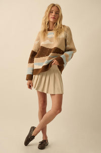 Wonderful World Jacquard-Knit Landscape Sweater - ShopPromesa