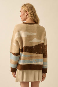 Wonderful World Jacquard-Knit Landscape Sweater - ShopPromesa